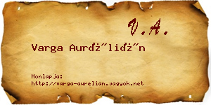 Varga Aurélián névjegykártya